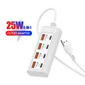 Adattatore presa di corrente 8 in 1 4USB 4Type-c Docking station per caricabatterie a ricarica rapida Adattatore presa di corrente da 25 W