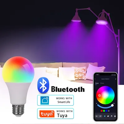 E27 RGB Tuya Lamp LED Smart Bulb Bluetooth APP Control Dimmable Ampoule LED Light Bulb 9W 220V Home Christmas Party Decor