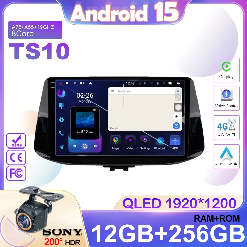 Android 15 Auto Radio Für Hyundai I30 2017 - 2019 Navigation GPS Android Auto 5G Bildschirm Wifi Multimedia Player Bluetooth keine 2din Image