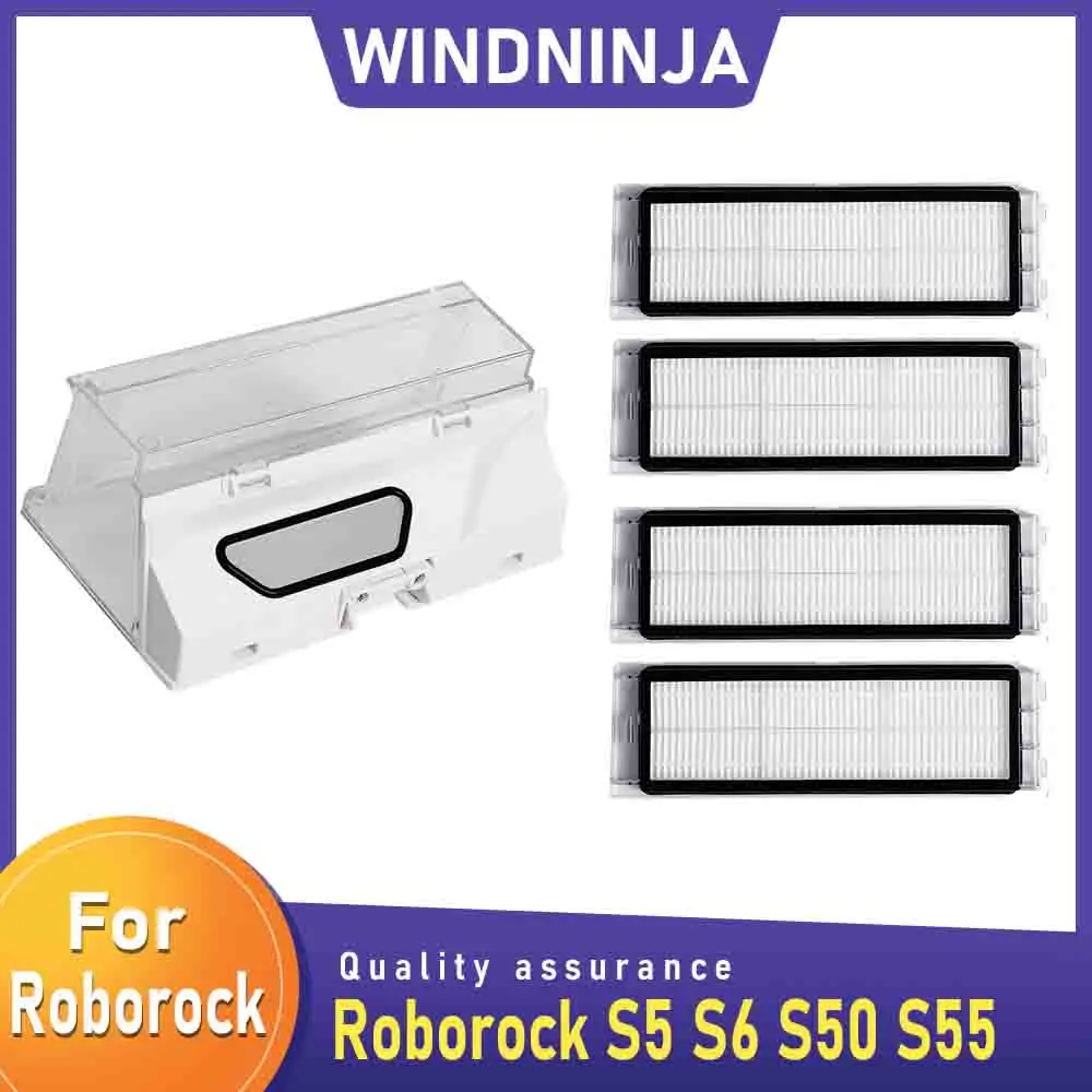 Staub Box Hepa-Filter Zubehör Für Roborock S5 S6 S50 S55 Staubsauger Roboter Mülleimer Box mit Filter Teile Zubehör Image