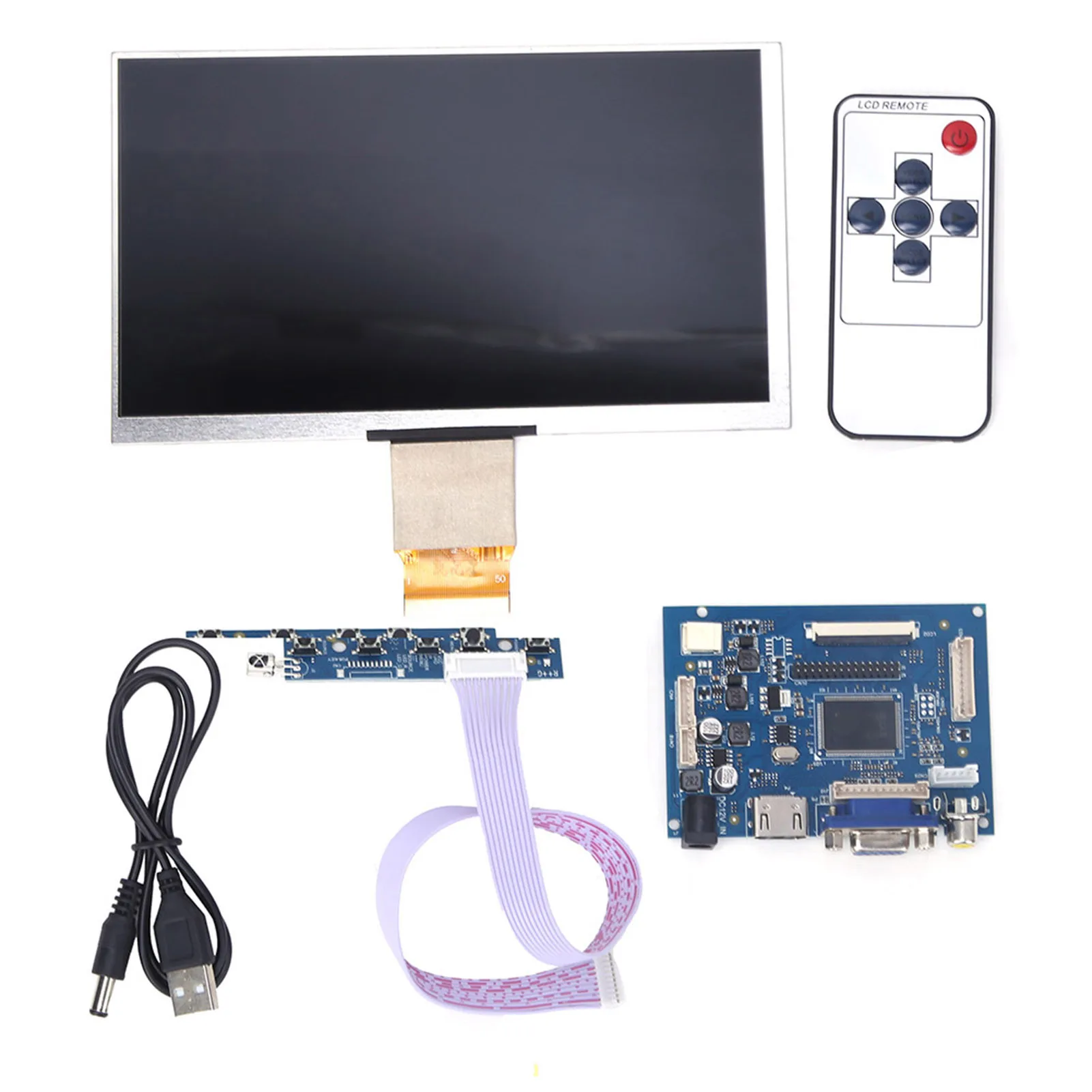 7-Zoll-LCD-Display 1024 * 600 HDMI VGA Monitor Screen Kit für Raspberry Pi 3/2 LCD Controller Board Kit LCD-Anzeigemodul Image