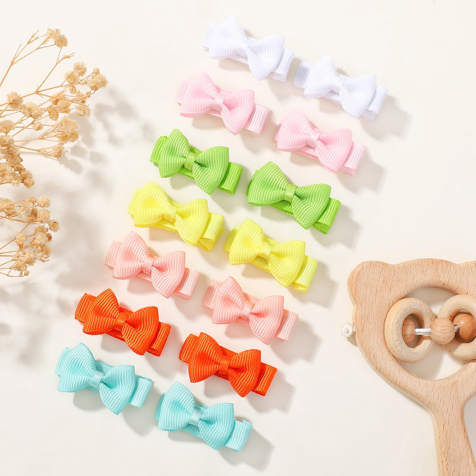 60 teile/satz Nette Mini Haar Bögen Clips 1,2'' Band Handgemachte Bowknot Haarnadeln Kopfbedeckungen für Baby Mädchen Kleinkind Haar Zubehör Image