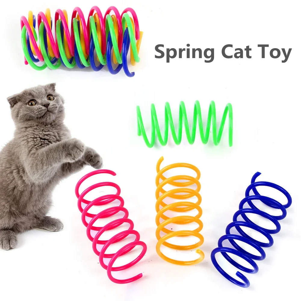 4/8/20 stücke Kätzchen Katze Spielzeug Langlebig Katze Frühling Spielzeug Bunte Quellen Haustier Spielzeug Spule Spirale Quellen haustier Interaktives Spielzeug Image