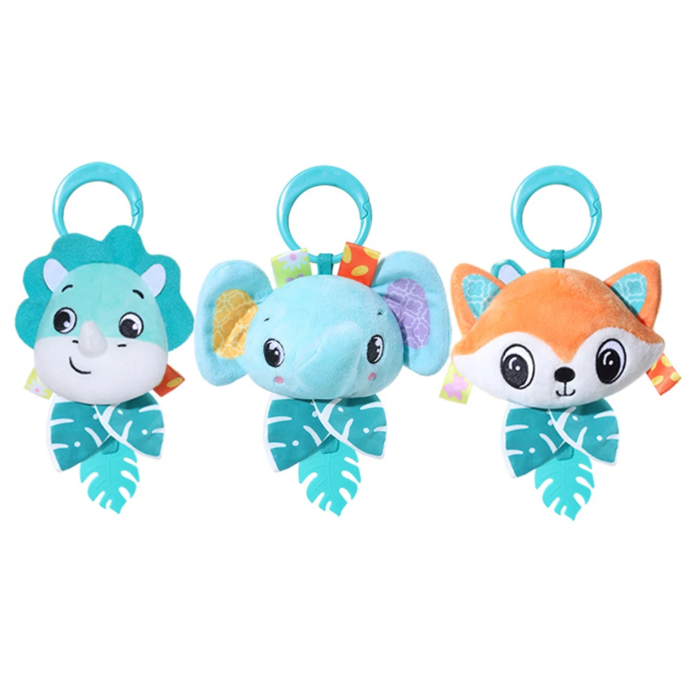 Baby Rassel Spielzeug Cartoon Tier Gefüllte Hängen Spielzeug Baby Bett Krippe Auto Sitz Reise Kinderwagen Weiche Plüsch Spielzeug mit Windspiele Geschenk