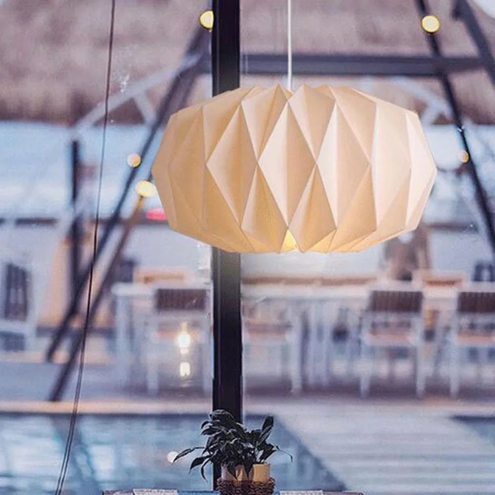 Nordic Kreative Papier Lampe Abdeckung Origami Laterne Schatten Hängen Lampenschirm Faltbare Decke Anhänger Licht Kunst Wohnzimmer Dekor