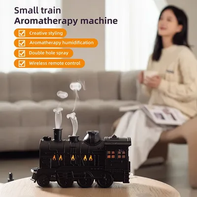 300ml Magic Train Large Room Remote Control Aromatherapy Diffuser Ultrasonic Cool Mist Humidifier Auto Off for Office Bedroom