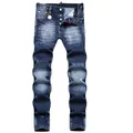 Y2k Jeans da uomo Jeans strappati da uomo nuovi Jeans skinny da uomo di lusso Pantaloni con fori azzurri Pantaloni moda slim elasticizzati maschili di qualità