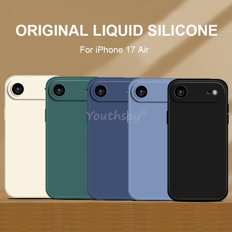 Per iPhone 17 Air Custodia in silicone liquido Custodia semplice per iPhone Air Cover TPU Protezione anti-goccia per telefono per iPhone 17 Pro Max Custodia