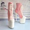 2025 Leinwand Super High Pole Dance Stiefel Frauen Schuhe 20 CM High Heel Plattform Denim Sexy Stripper Laufsteg Modell Nachtclub stiefel