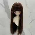 1/3 e 1/4 e 1/6 Parrucca per bambola Bjd Lungo rettilineo Seta ad alta temperatura Capelli per bambola BJD con frangia Vestire Parrucca per capelli per bambola Trucco fai da te