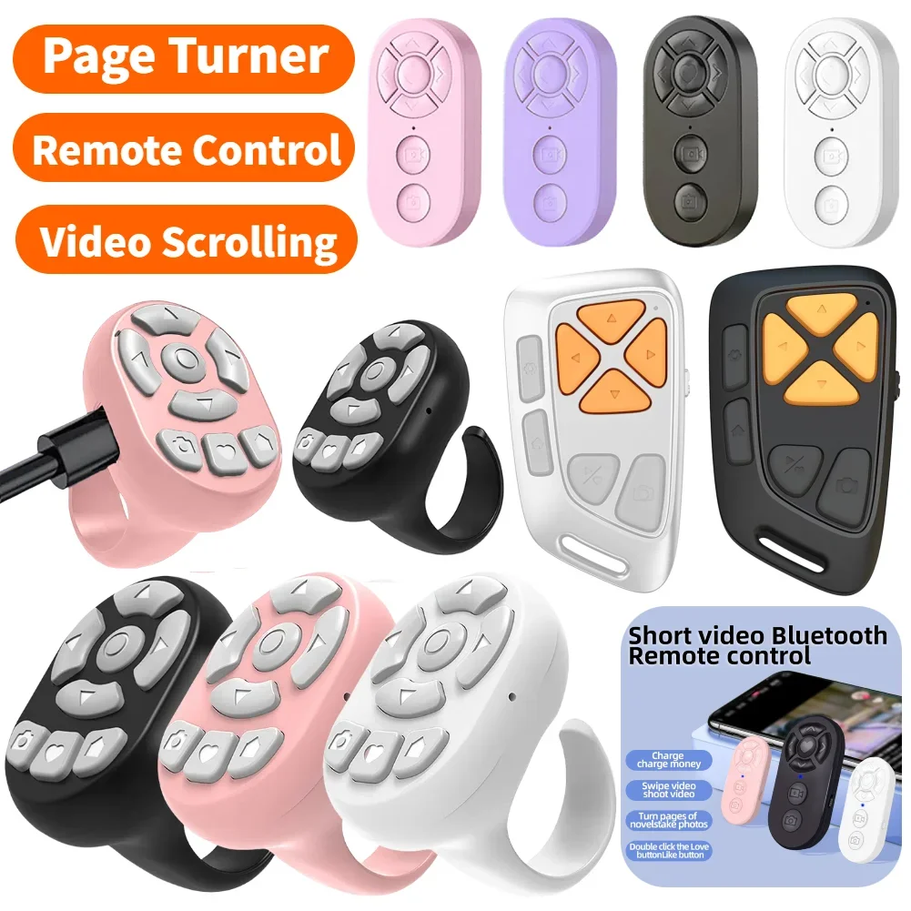Bluetooth Fernbedienung Drahtlose Seite Turner Kamera Auslöser Für Kindle App Fernbedienung 10M Reichweite Für Telefon Image
