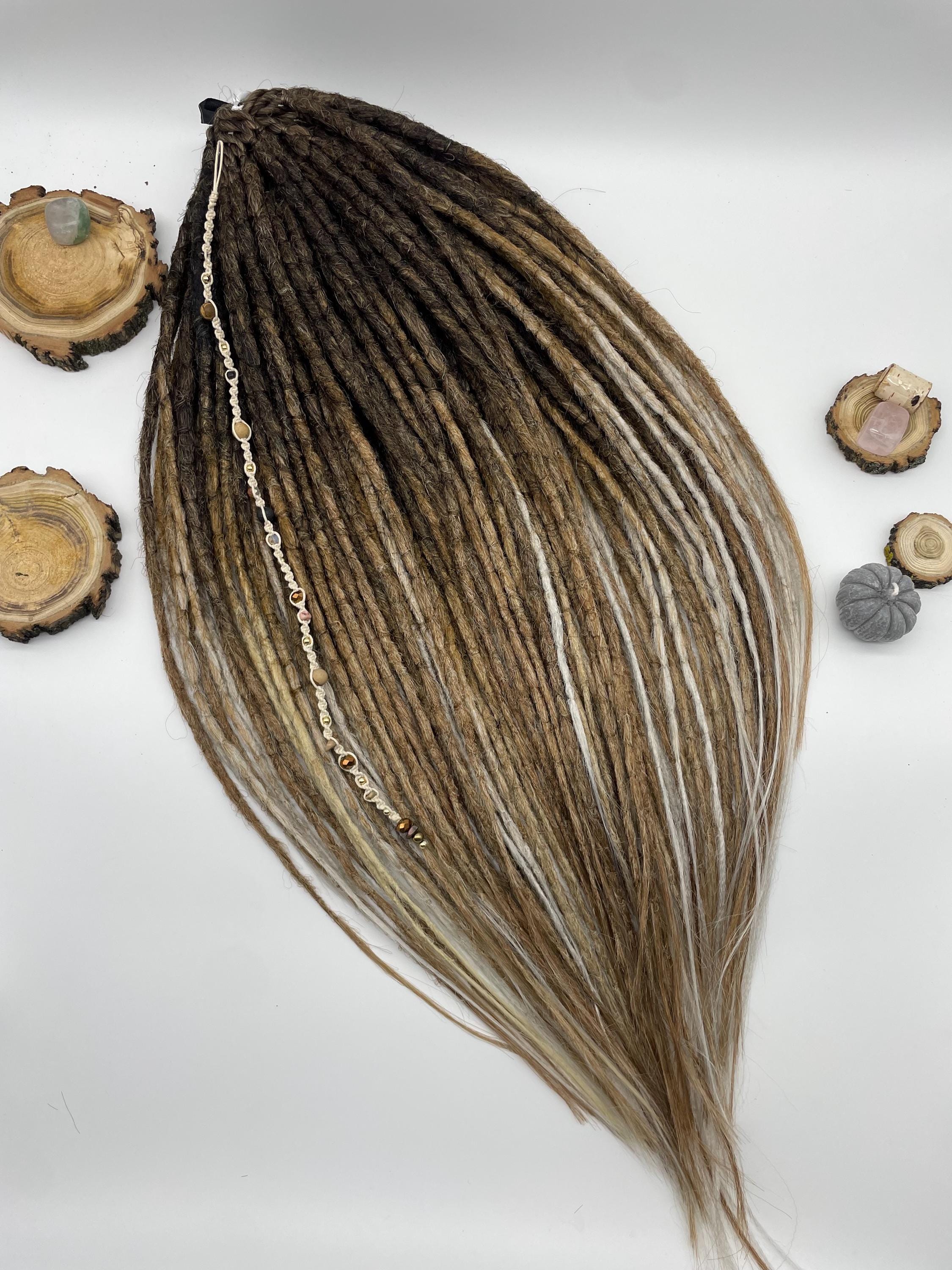 Extension per dreadlock / Dread sintetici all'uncinetto / Dread mix ombré / Ciocche castane e bionde / Dread completi / Dread stile boho / sottili DE