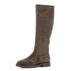 Stiefel GABOR "FLORENZ", Damen, Gr. 42, Normalschaft, grau (taupe), Veloursleder, unifarben, klassisch, Schuhe, Blockabsatz, Langschaftstiefel in Komfortweite G (= weit)