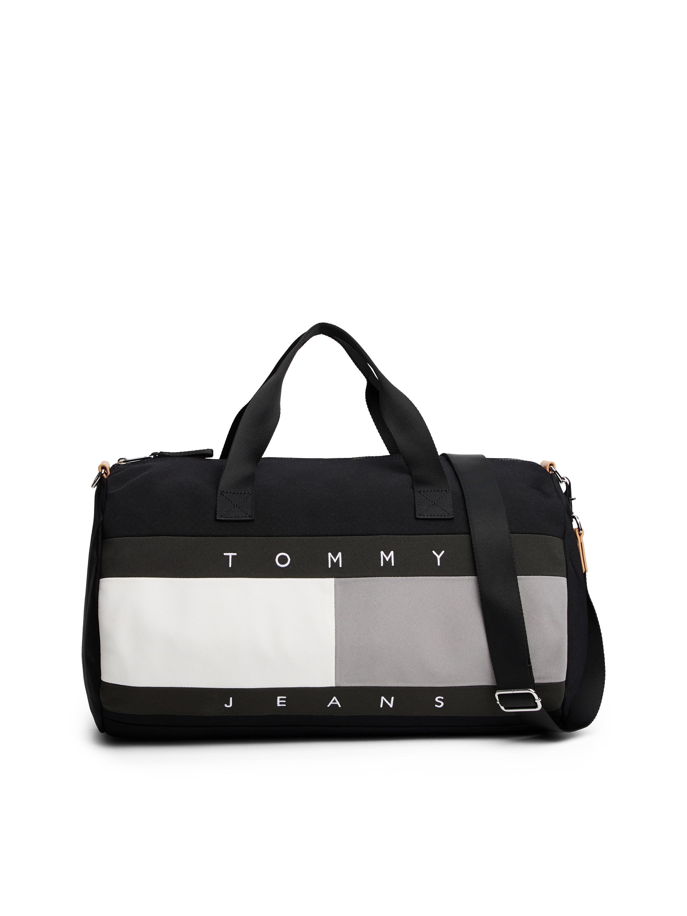 Weekender TOMMY JEANS "TJM ARCHIVE DUFFLE", Damen, Gr. B/H/T: 47cm x 29cm x 29cm, schwarz, Leder, Textil, Taschen, Men Reisetasche, Freizeittasche, Travelbag mit plaktivem Logo Image