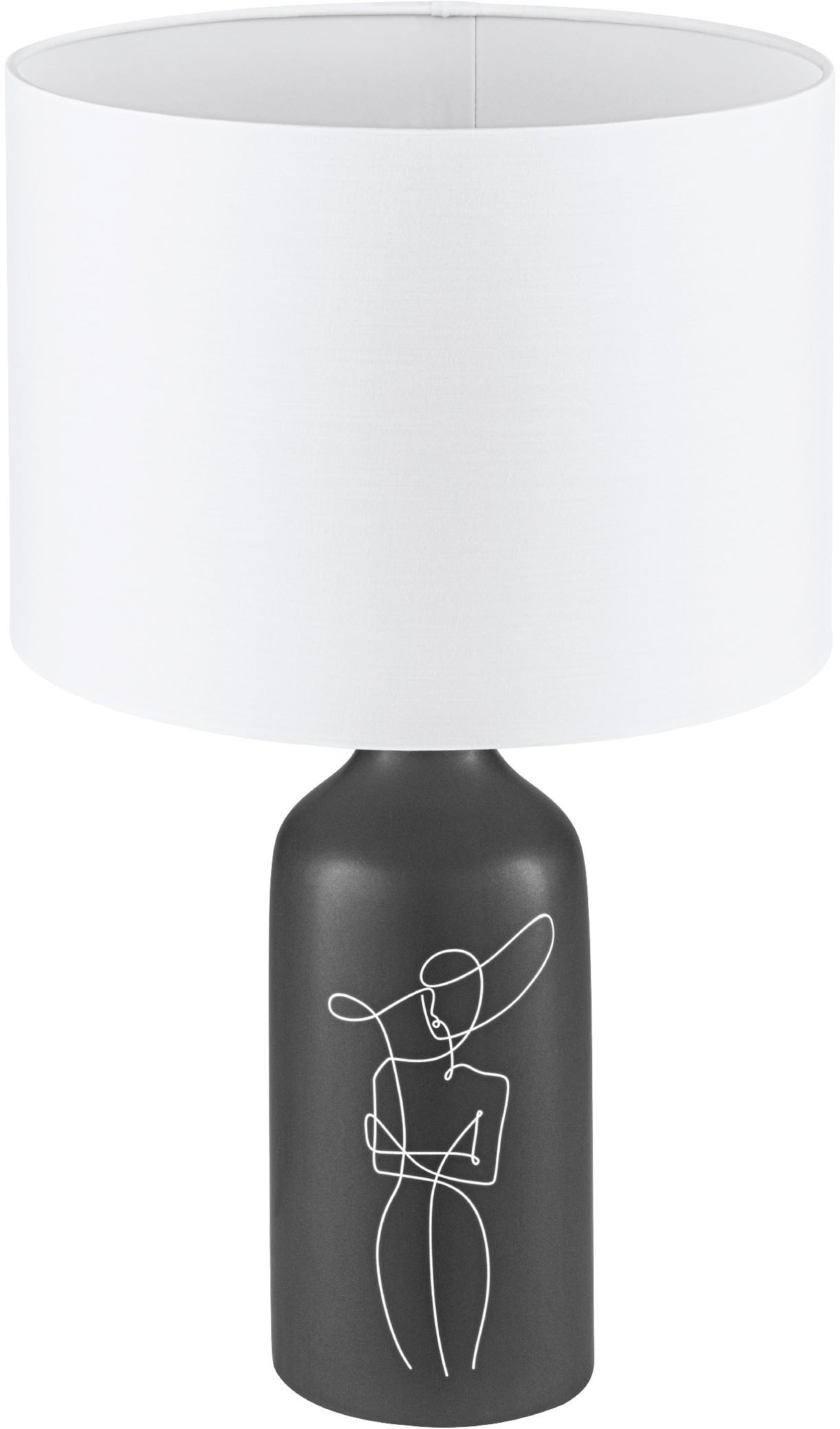 EGLO Tischleuchte "VINOZA", schwarz, Ø 30cm H: 51cm, 1 Stk., Leuchten, Tischleuchte aus Keramik - exkl. E27 - 1X40W, Designlampe Image