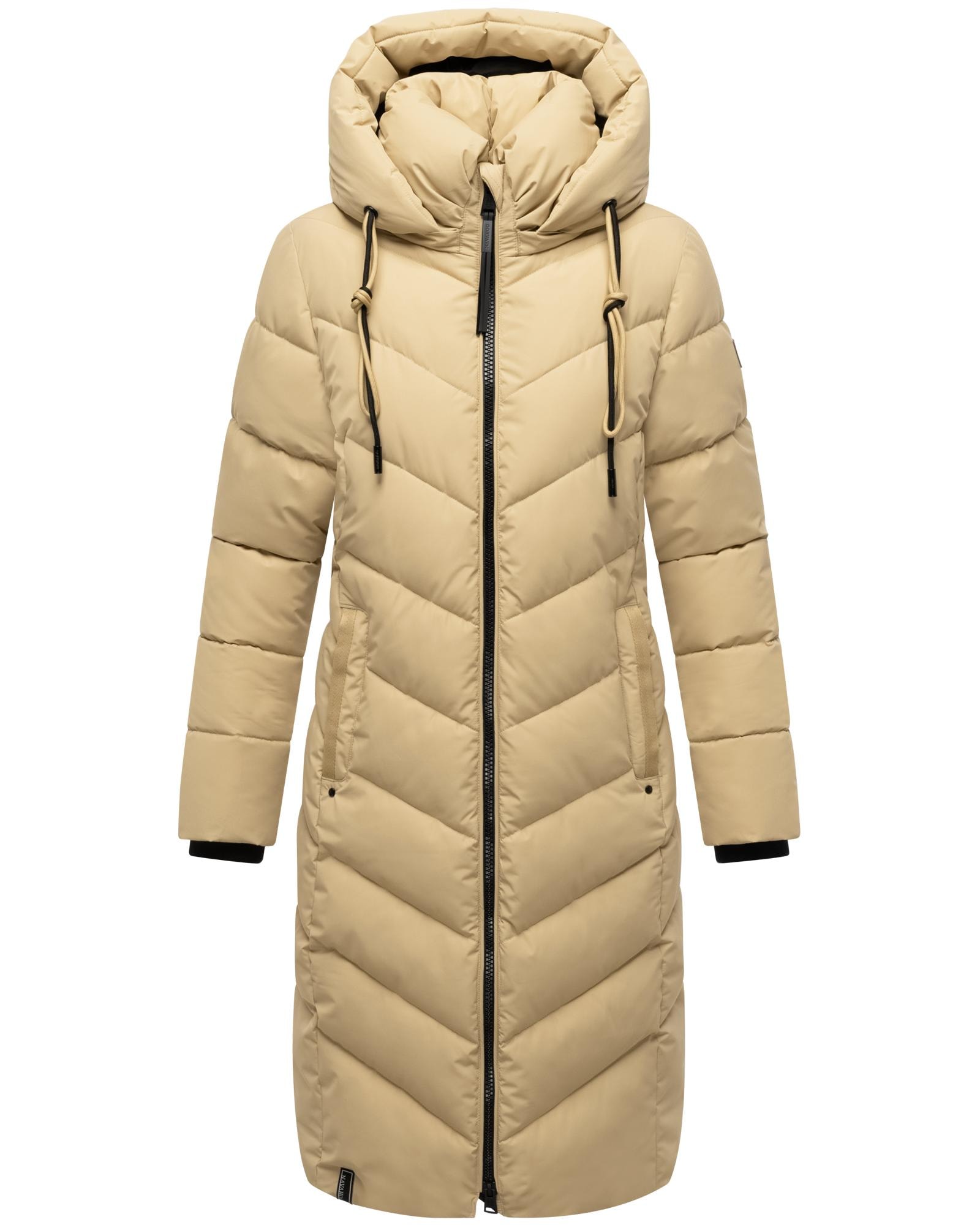 Steppmantel NAVAHOO "Sahnekatzii XIV", Damen, Gr. L (40), sand, Oberstoff: 100% Polyester; Futter: 100% Polyester; Wattierung: 100% Polyester; Ärmelfutter: 100% Polyester, figurumspielend ca. Mitte Knie, hoch geschlossener Ausschnitt, Ärmel ohne...