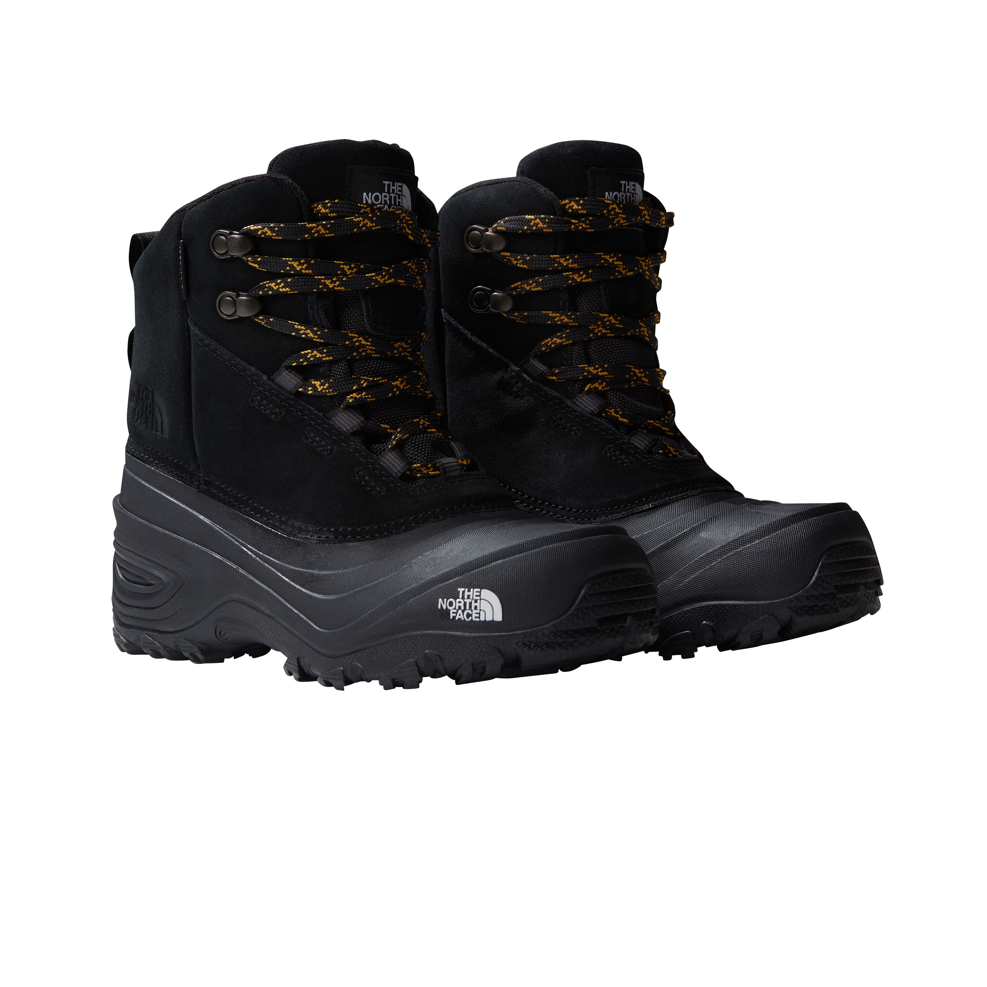 Winterstiefel THE NORTH FACE "Y CHILKAT V LACE WP", Kinder, Gr. 38, schwarz (tnf schwarz, tnf schwarz), Leder, Schuhe Winterstiefel, Winterschuhe, Winterboots, Snowboots, wasserdicht
