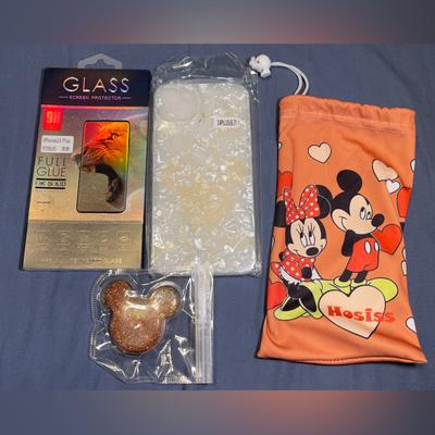 Disney Cell Phones & Accessories | Iphone 14 Plus Phone Case, Pop Socket And Screen Protector Bundle Set | Color: Gold/White | Size: Iphone 14 Plus
