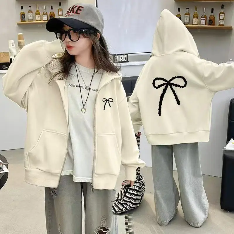 Enfants fille veste printemps et automne Version coréenne vêtements veste 2025 nouveaux vêtements pour enfants fille printemps haut décontracté 5-14Y