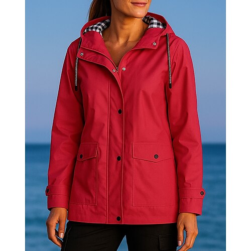 Damen Windjacke Outdoorjacke Wanderjacke Außen Wasserdicht Winddicht Schnelltrocknend Leicht Wanderoutfits Wanderbekleidung Frühling Herbst Jacke Jagd Klettern Camping / Wandern / Höhlenforschung Image