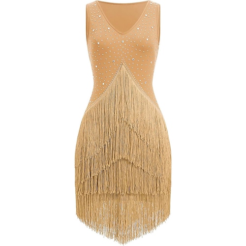 Strass-Fransen-Quaste Latein-Tanzkleid für Damen, Wettkampf-Ballsaal-Tanzkostüme, Tango-Salsa-Flapper-Kleider Image