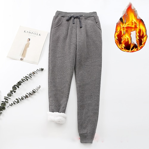 Damen Jogginghose Chinos Haremshose Urlaub Vintage Streetwear Volle Länge Mittlere Taillenlinie Einfach Tasche Elastischer Bund Basic Warm Mikroelastisch Hohe Elastizität Täglich Outdoor Urlaub Image