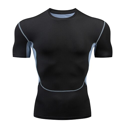 Herren Fitnessshirt Laufshirt Kurzarm Oberteil Athleisure Sommer Frühling Herbst Einfarbig Schnelltrocknend Weich Schweißableitend Joggen Training Bodybuilding Sportbekleidung Sportkleidung 1 # 2 # 3 Image