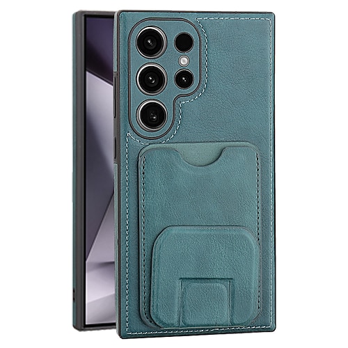 Handy Hülle Handyhüllen Für Samsung Galaxy S25 S24 S23 S22 Plus Ultra A56 A16 A55 5G A15 A54 Rückseite Mit Ständer Kartenfach Stoßfest Retro TPU PU-Leder Image