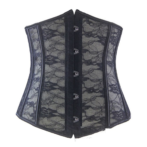 Damen Korsett Shapewear Taillenmieder Formende Unterwäsche Sexy Korsett Sexy Süß Einfarbig Spitze Urlaub Party Straße Ärmellos Korsett Schwarz Weiß Frühling Herbst Schmale Passform Figurbetonter Image