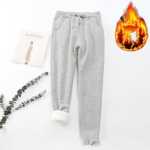 Damen Jogginghose Chinos Haremshose Urlaub Vintage Streetwear Volle Länge Mittlere Taillenlinie Einfach Tasche Elastischer Bund Basic Warm Mikroelastisch Hohe Elastizität Täglich Outdoor Urlaub Image