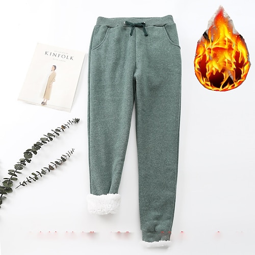 Damen Jogginghose Chinos Haremshose Urlaub Vintage Streetwear Volle Länge Mittlere Taillenlinie Einfach Tasche Elastischer Bund Basic Warm Mikroelastisch Hohe Elastizität Täglich Outdoor Urlaub Image