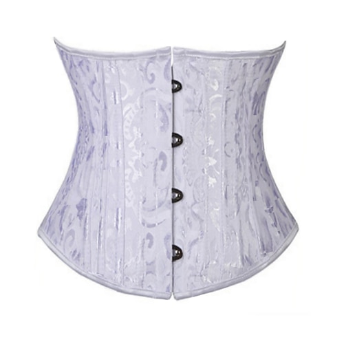 Damen Korsett Shapewear Taillenmieder Formende Unterwäsche Sexy Korsett Sexy Süß Einfarbig Knöpfe Rückenfrei Urlaub Party Straße Ärmellos Korsett Schwarz Weiß Frühling Herbst Figurbetonter Schnitt Image