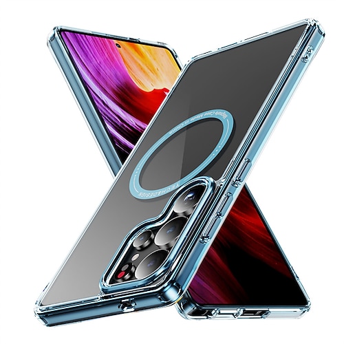 Handy Hülle Handyhüllen Für Samsung Galaxy S25 Ultra Plus S24 Ultra Plus S23 Ultra Plus A56 A16 Rückseite Magnetische Adsorption Durchscheinend Magnetisch Stoßfest TPU PC Image