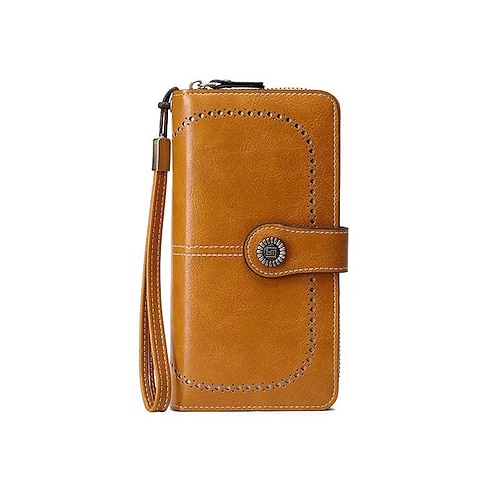 RFID-Antimagnetische lange Geldbörse Damen Reißverschluss Leder Geldbörse große Kapazität Reise Clutch stylischer Kreditkartenhalter Bifold Organizer modische Handtasche für den täglichen Gebrauch