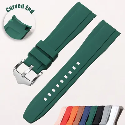 20 mm 22 mm Kautschukarmband, hochwertiges Silikon-Uhrenarmband mit gebogenem Ende für Swatch für Omega Moonswatch-Armband, wasserdichtes Armband