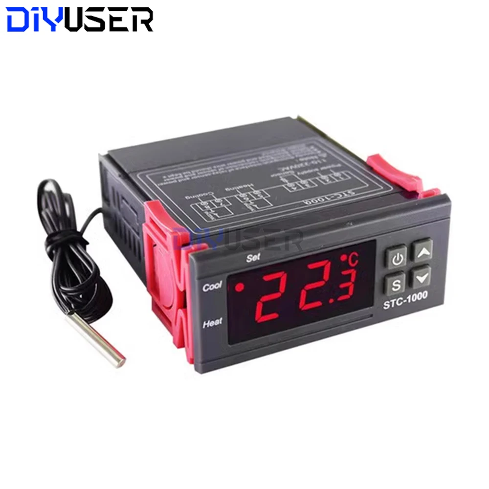STC-1000 Temperaturregler 220 V 10 A, digitaler Thermostat zur Heizung, Kühlungssteuerung, Inkubator Homebrew Aquarium Image