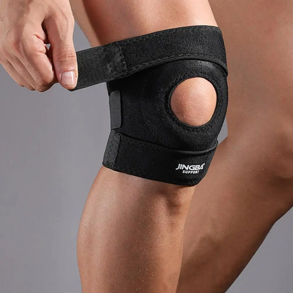 1Pc JINGBA Sports Fitness Kneepad Stabilizer Fitness Knee Pads Adjustable Compression Knee Support Brace for Workout