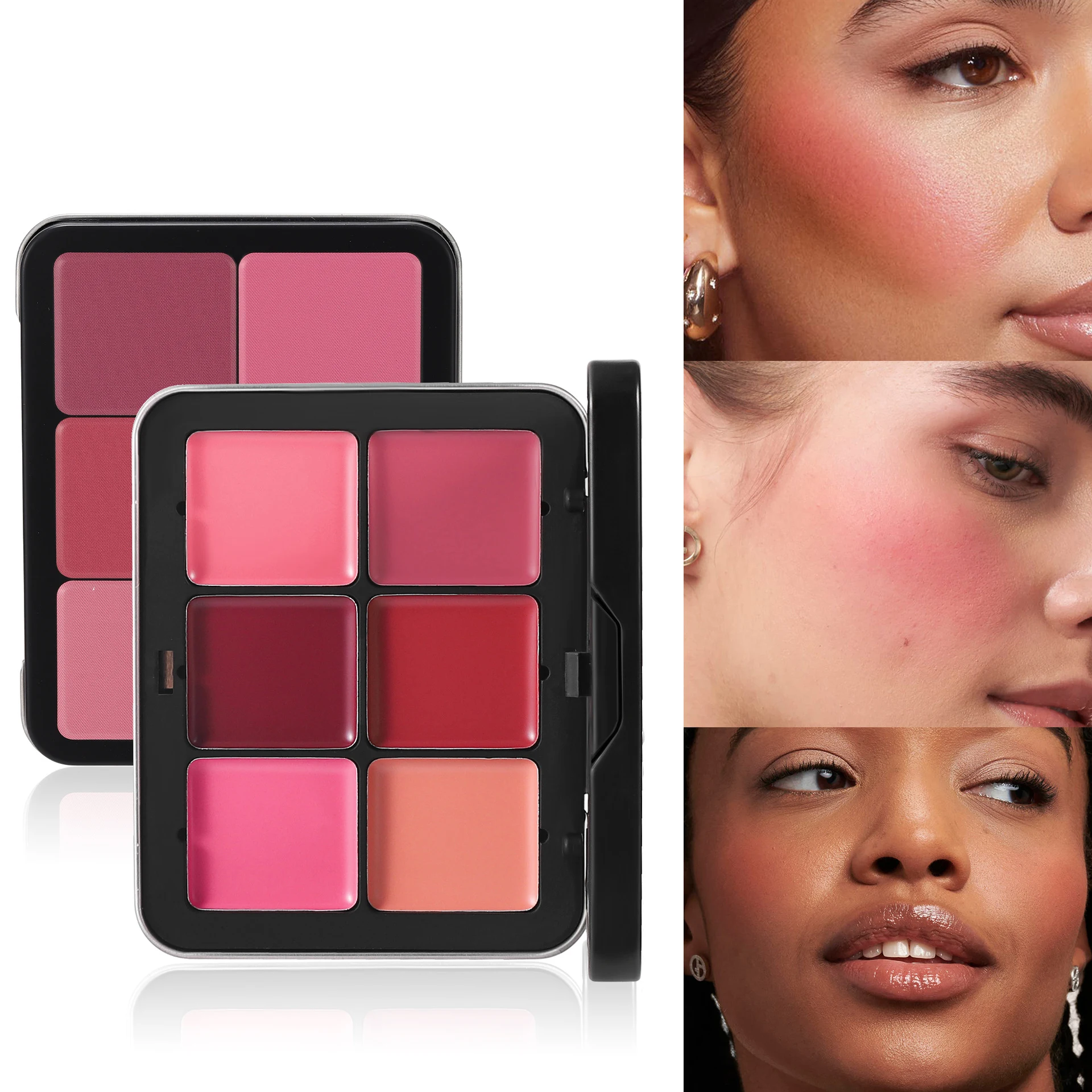 12-Farben-Multiaktiv-Rouge-Palette, Concealer, Textmarker, Konturierung, weich, matt, tragbar, langlebiger Make-up-Halterung Image