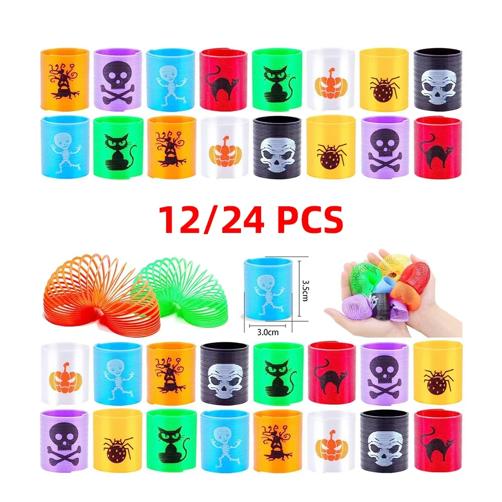12–24 Stück Halloween-Regenbogen-Frühlingsspielzeug – flexible kreisförmige Partygeschenke, Pinata-Füller, Geburtstagsgeschenke für Jungen und Mädchen Image