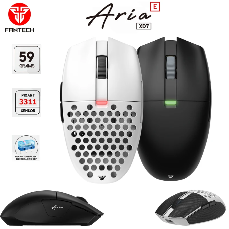 FANTECH Aria XD7E 2,4G Wireless Gaming Maus PixArt 3311 1000Hz 59g Leichte Mäuse Für PC Laptop Gamer büro Image