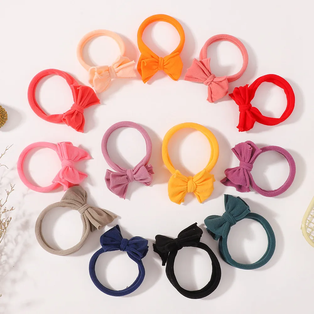 10 teile/satz Zufällige Farbe Nette Candy Farbe Weichen Bogen Haar Ring Seil Elastisches Haarband für Baby Mädchen Halter Kopfbedeckung Haar zubehör Image