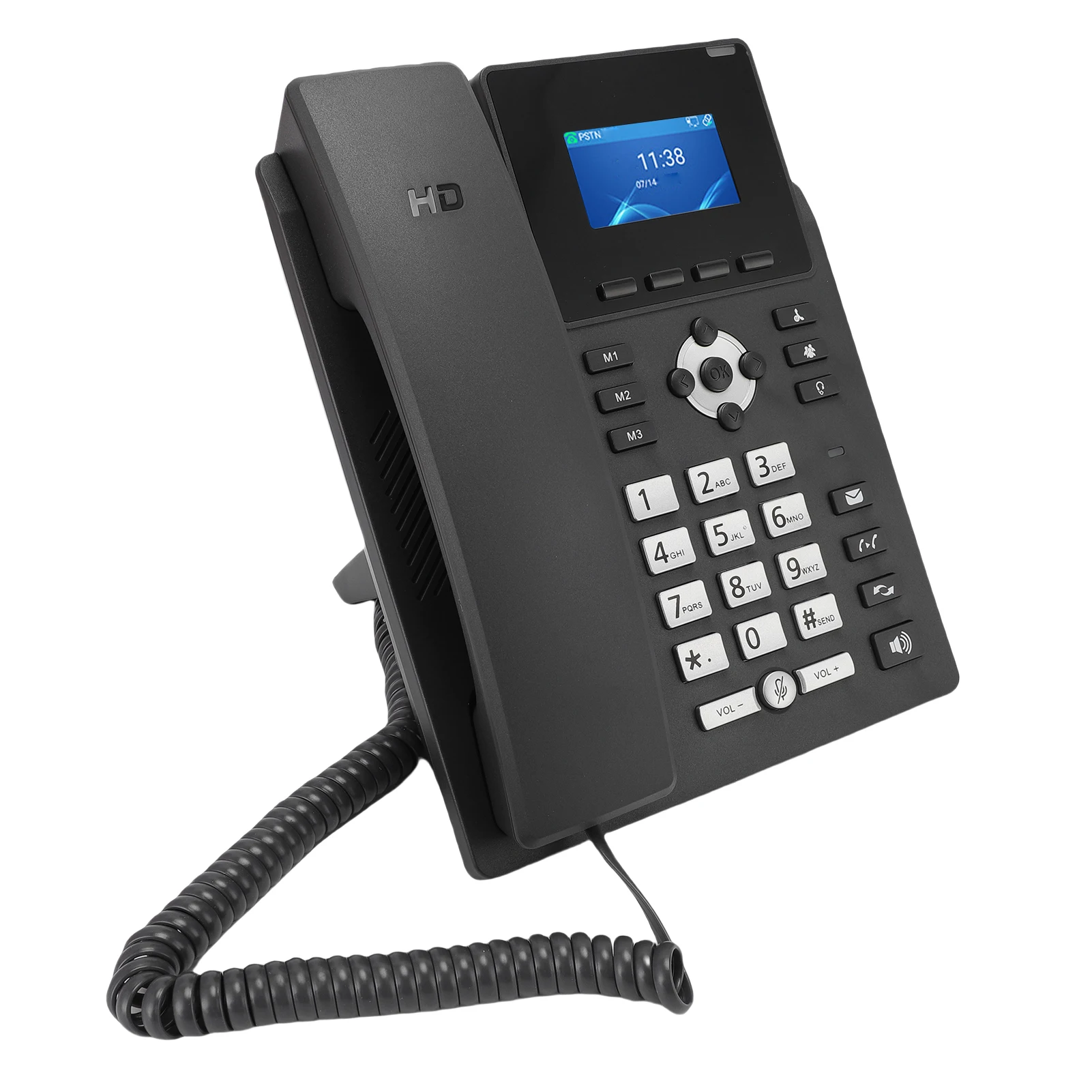 WLAN-IP-Telefon mit VoIP-Konten, 3,5-Zoll-Farbdisplay, 2,4G und 5G Dual-Band, Dual-Port Gigabit Ethernet, Desktop-Business-Medientelefon
