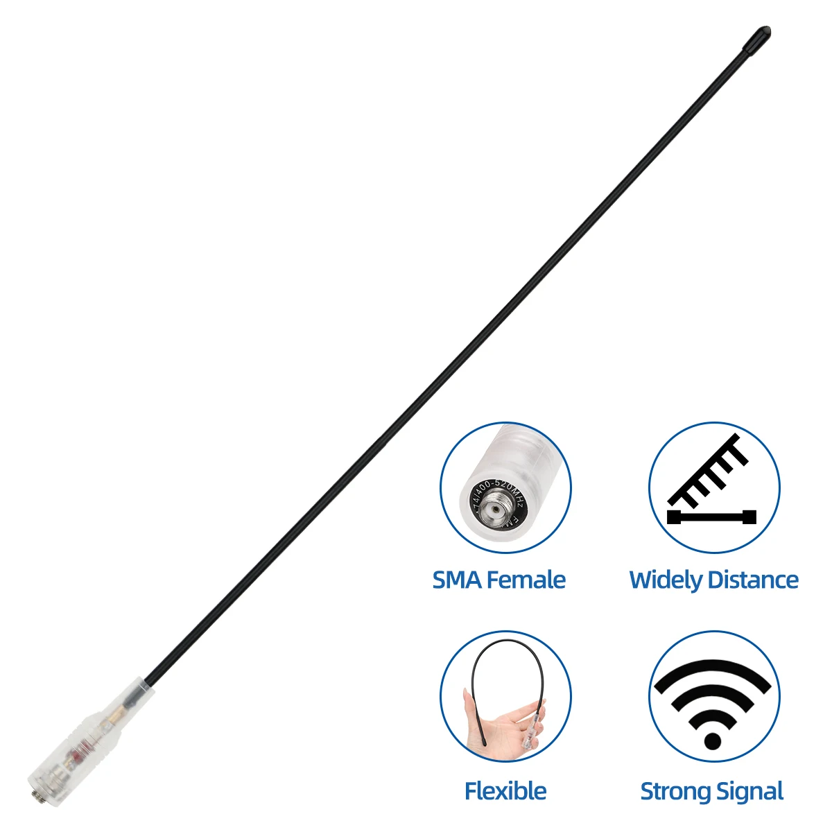 ABBREE Walkie Talkie AR-771T VHF/UHF Sma-Buchse Flexible Antenne Für Baofeng BF-888S UV-5R UV-32 UV-21 PRO Quansheng TK11 UV-K6 Image