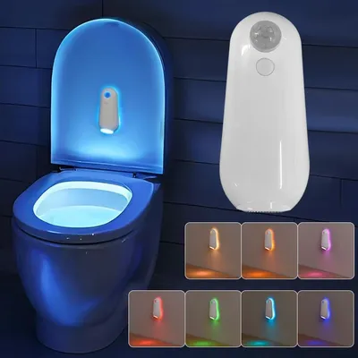 RGB Motion Sensor Toilet Light Mini Colorful Night Lamp USB Rechargeable Smart LED Footlight For Bathroom Stairs Decor Lighting