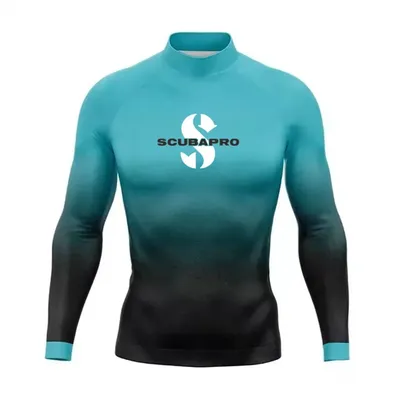 2025 MenLong Sleeve Rash Guards Surf T-shirts UV Protection Swimsuit Surfing Diving Swimwear Swim Surf Beach Clothes Rashguard