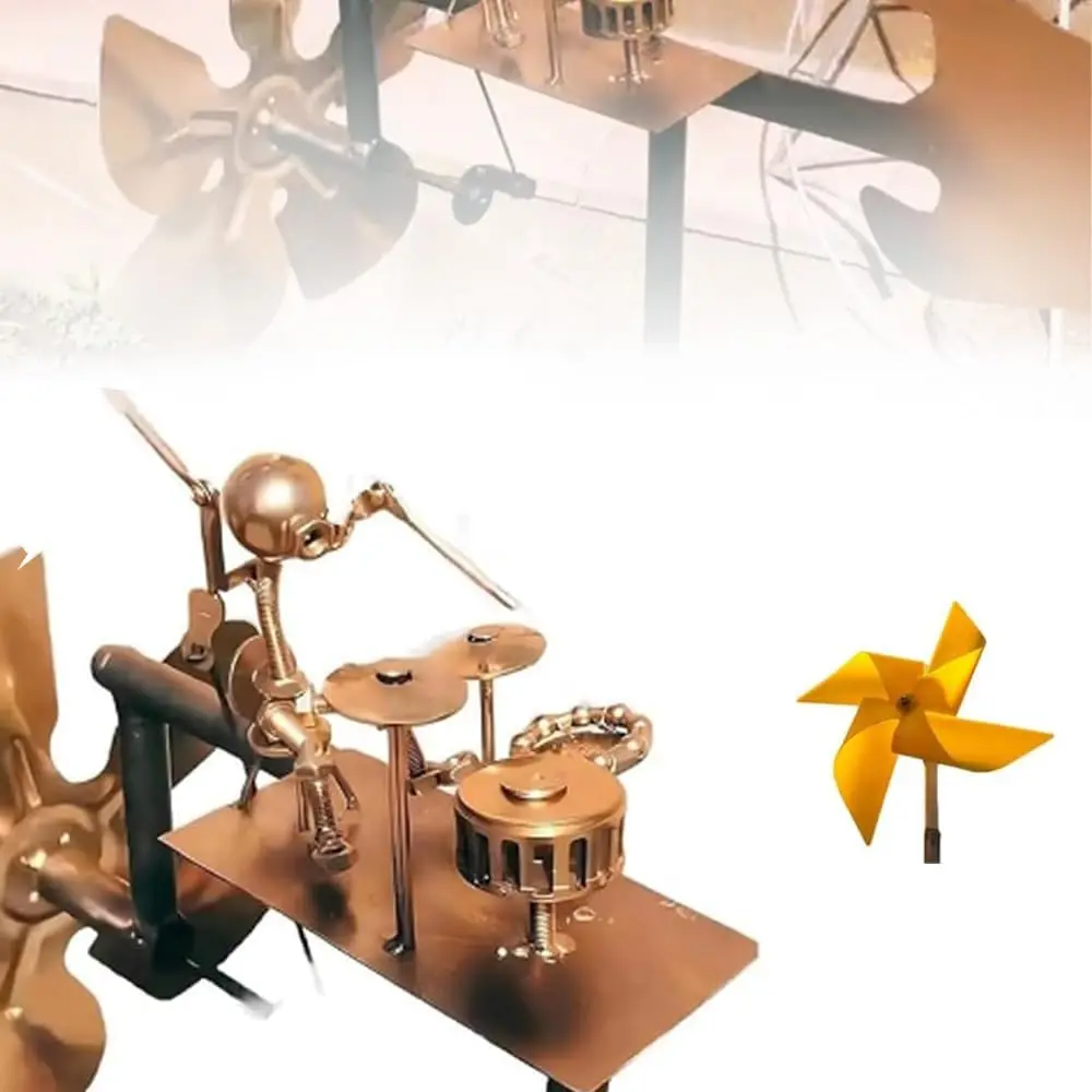 1 Stück Garten-Rockband-Windmühle, handgefertigte Metall-Rockband-Windmühle, Windspiel für Hof, Rasen, Garten, Terrasse, Dekoration
