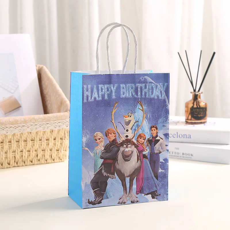 Frozen Kraft Paper Bag Party Decoration Frozen Gift Bags Shopping Packaging Bag Party Gift Tote Bag Candy Packing
