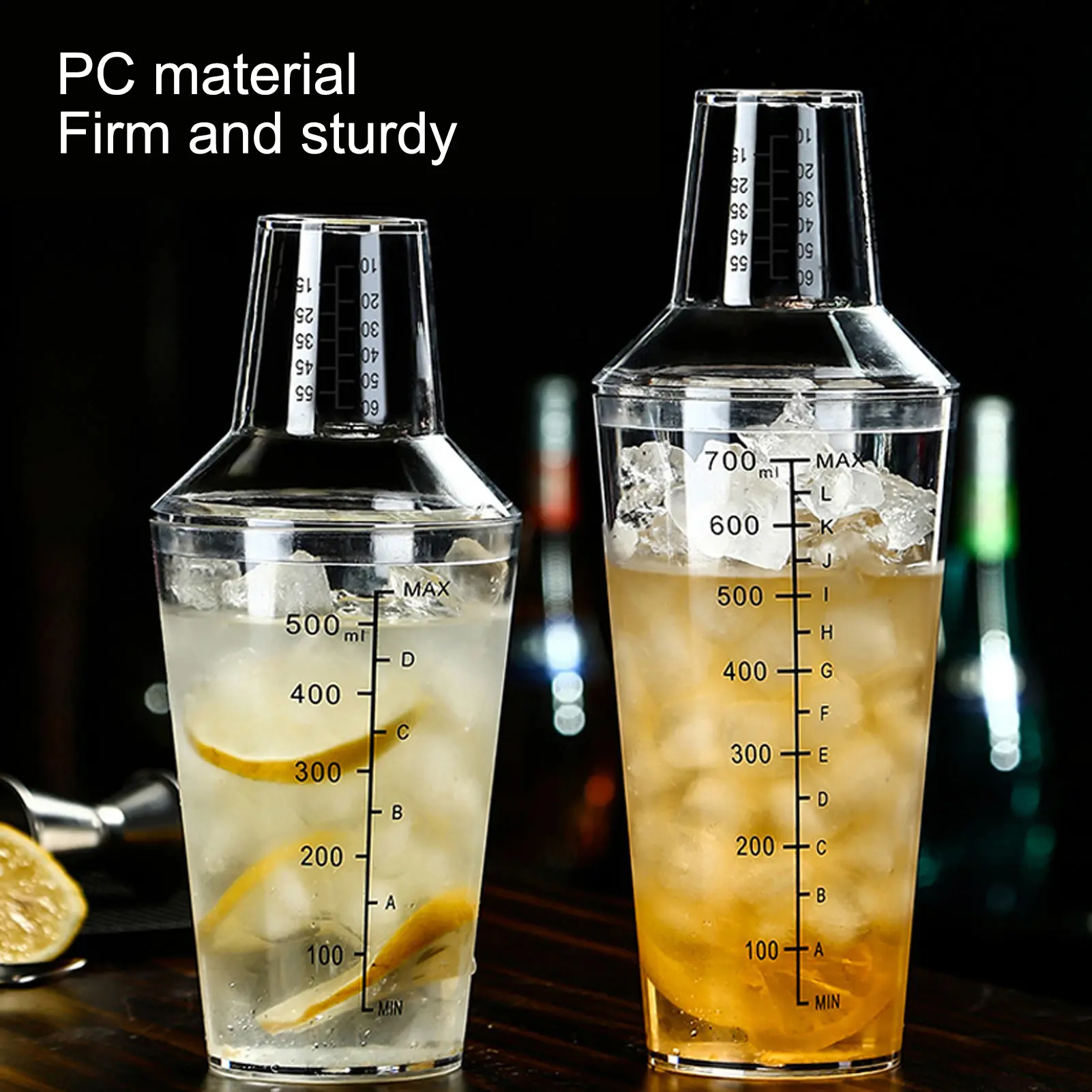 500/700 ml Cocktail Shaker Glas Transparent Tasse Mischen Wein Glas Party Bar Cocktail Edelstahl Barkeeper Werkzeuge Image
