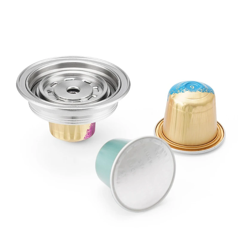 Wiederverwendbarer Kapseladapter aus Edelstahl für Vertuo Next Pop Machine, kompatibel mit Nespresso Original Coffee Capsule Pods Image