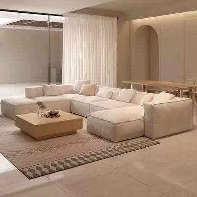 Living Room Sofa Bed, Modern Large L-shaped Sofa Bed, European and North American Large Angle Segmented Sofa Bed